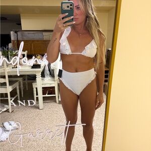 LuLus - White Ruffled Bikini Set